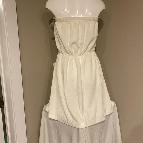 Soft bright white adjustable waist elastic top strapless bathing suite cover - Picture 3 of 5